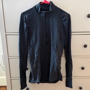 lululemon athletica Heathered Blue/Black Half-Zip Pullover
